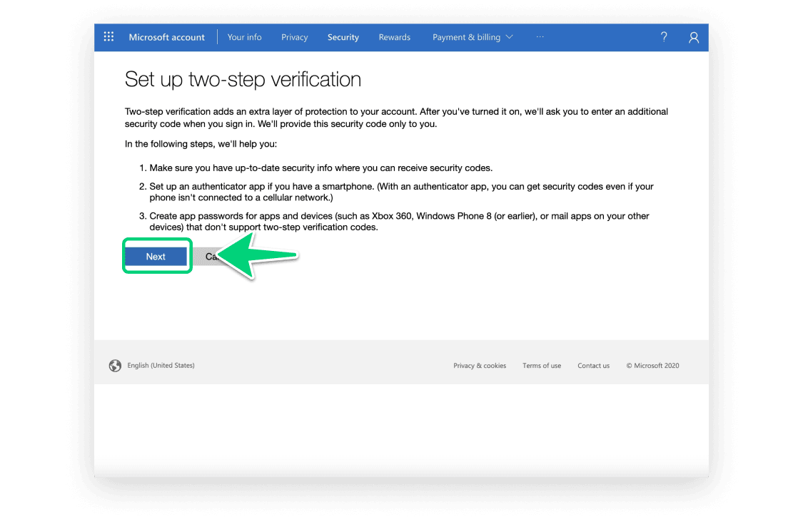 Microsoft 2FA Step 4 Image
