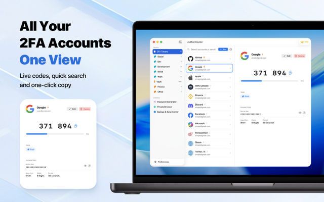 All Your 2FA Accounts in One View on Mac